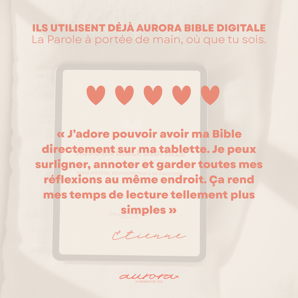 Avis d’un utilisateur d’Aurora Bible Digitale – édition chrétienne