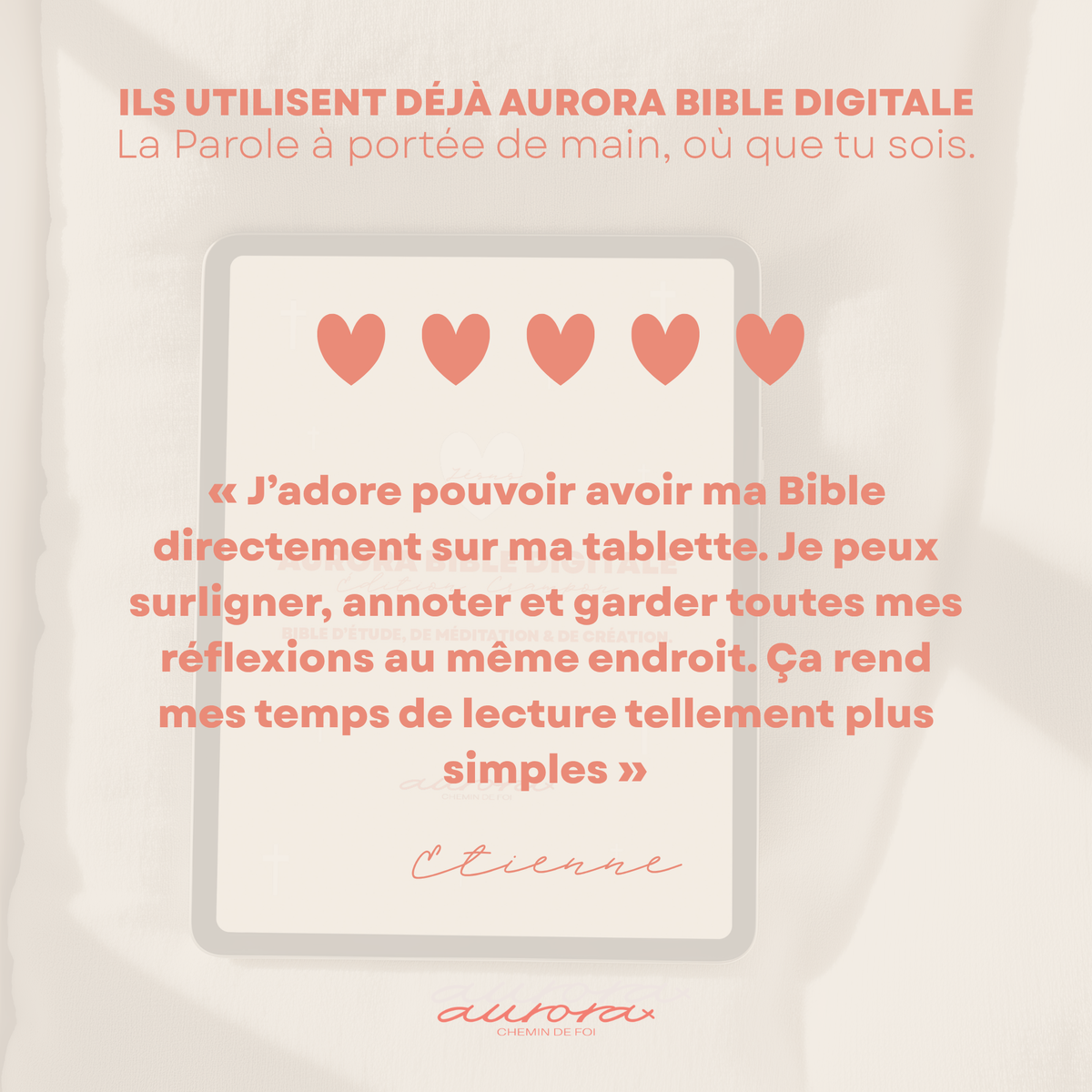 Avis d’un utilisateur d’Aurora Bible Digitale – édition chrétienne