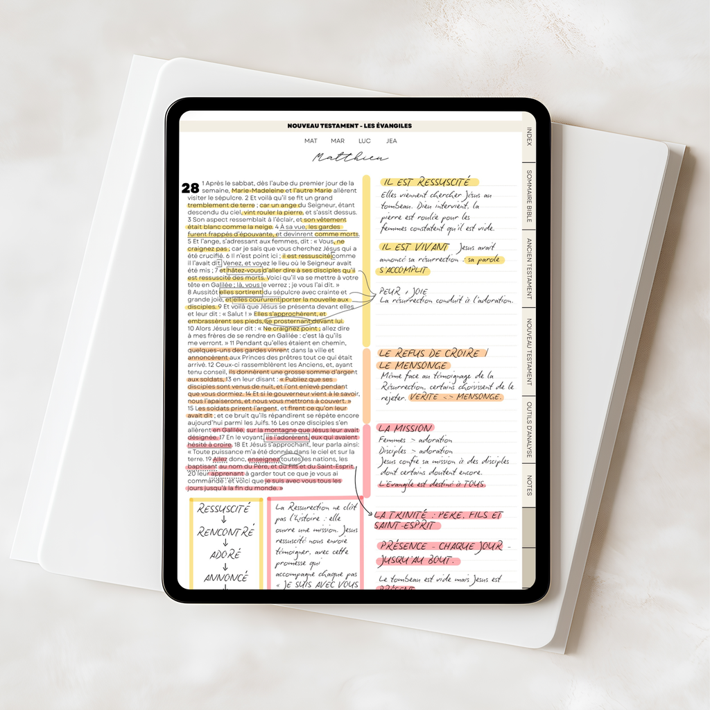 Exemple de page biblique annotée dans Aurora Bible Digitale – édition catholique