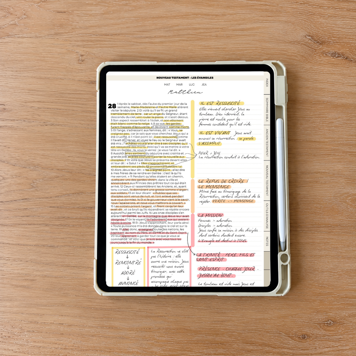 Aurora Bible Digitale annotée sur iPad