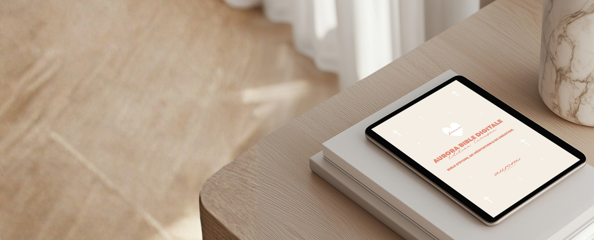 Aurora Bible Digitale – Édition catholique affichée sur iPad