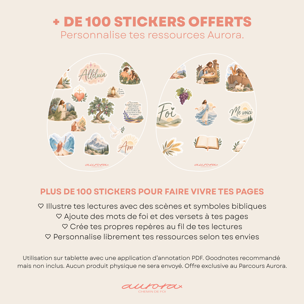 100 stickers offerts pour personnaliser ses ressources Aurora