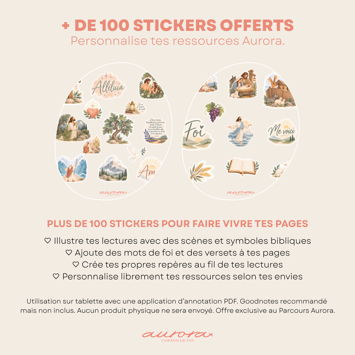 100 stickers offerts pour personnaliser ses ressources Aurora