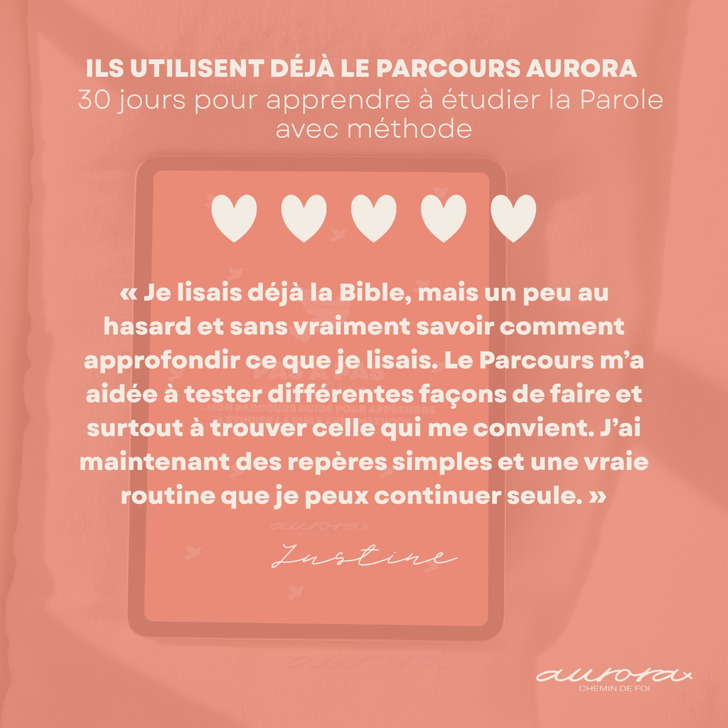 Avis d’une utilisatrice du Parcours Aurora – édition chrétienne