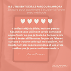 Avis d’une utilisatrice du Parcours Aurora – édition chrétienne